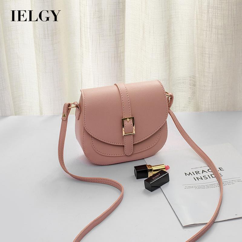 IELGY Túi Đeo Chéo Vai Có Khóa Kiểu Yên Ngựa Thời Trang Hàn Quốc Đơn Giản Dành Cho Bạn Nữ