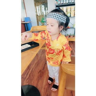 Bà Ba Gấm Lụa Cho Bé Trai Bé Gái Kèm khăn Rằn
