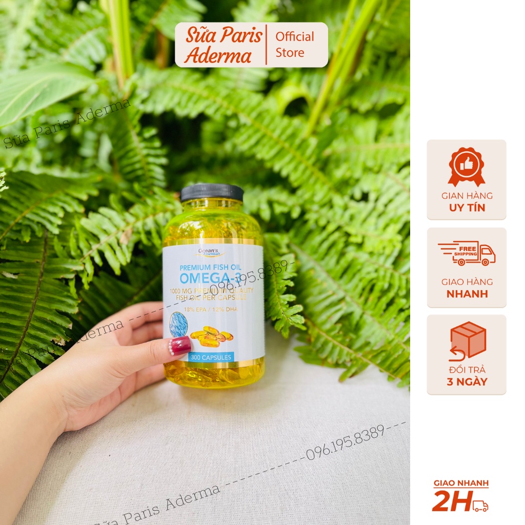Dầu cá Omega 3 Ocean's Essential Fish Oil 1000mg hộp 300 viên_Sữa Paris Aderma