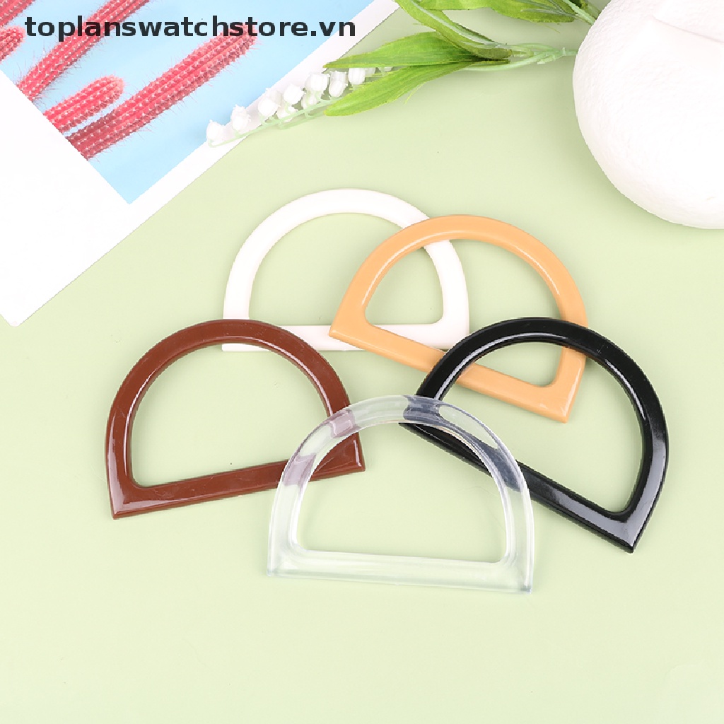 Tay Cầm Túi Xách Hình Chữ D Bằng Nhựa Resin Thủ Công