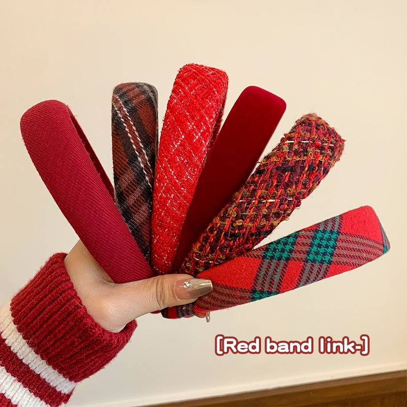 Băng Đô Cài Tóc Bản Rộng Họa Tiết Đầu Lâu Giáng Sinh Năm Mới Phong Cách Hàn Quốc Thời Trang Thu Đông Cho Nữ