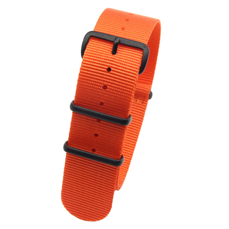 Dây Đeo Đồng Hồ Nato 22mm 20mm 18mm 24mm Chất Liệu Vải Nylon Màu Cam