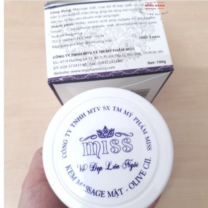 Kem Massage Mặt MISS Tinh Chất Dầu Olive