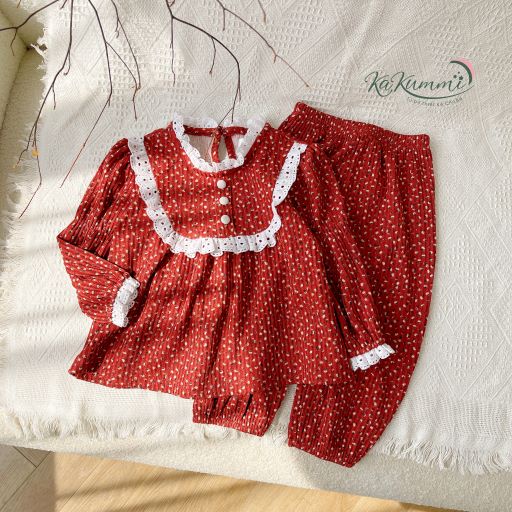 Set hoa babydoll bèo ren (KM22-ST252) Kakummi