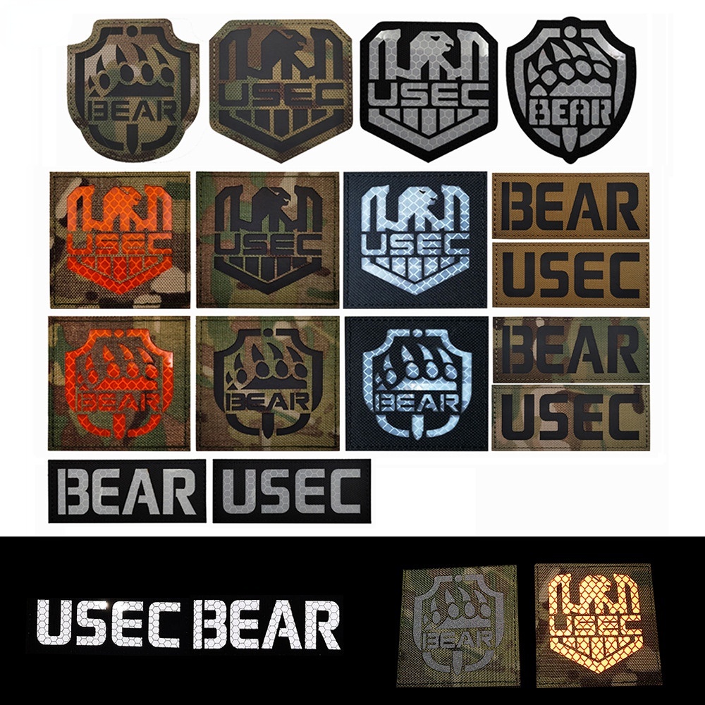 Miếng Dán Phản Quang IR Escape from Tarkov USEC BEAR English Night Identi Morale 3D Dán / Huy Hiệu / Băng Tay / Biểu Tượng Trang Trí Ba Lô Quần Jean