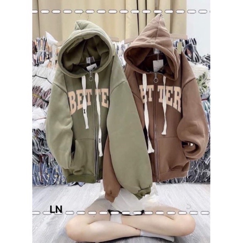 Áo khoác nỉ BETTER mũ 2 lớp TH8