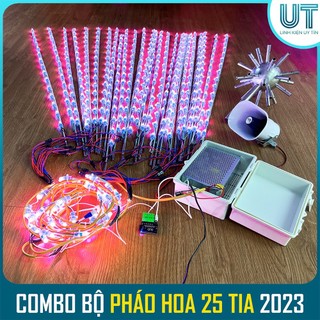 Combo đèn LED PHÁO HOA điện tử 24 tia - 100 hiệu ứng - 10 mét led phóng 1903 Fullcolor (BẢN CAO CẤP)