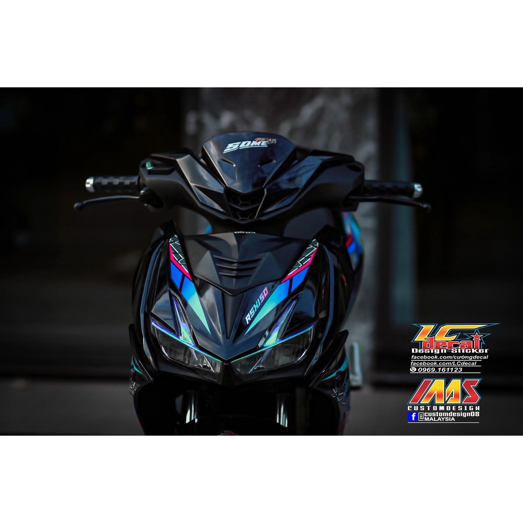 TEM RỜI mẫu RSX150 màu titan cho Winner X đen - tem cao cấp không bay màu