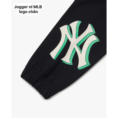 Quần Jogger nỉ MLB logo chân