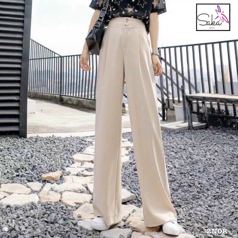 Quần tây suông nữ dài lưng cao công sở phong cách ulzzang nhiều màu saka shop