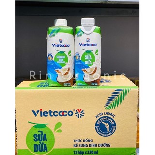 1 thùng 12 hộp sữa dừa uht nguyên chất 100% vietcoco hộp 330ml
