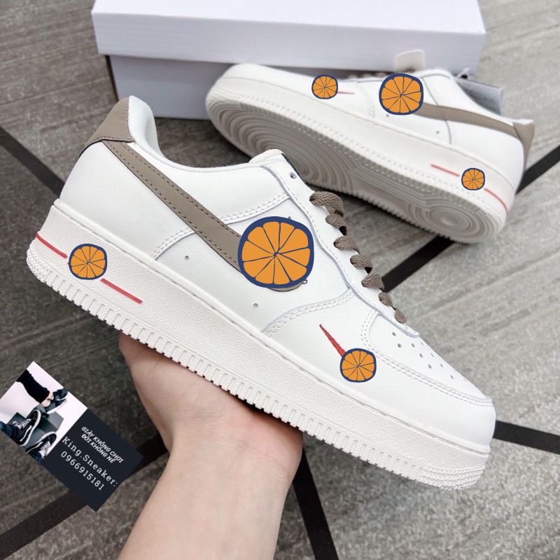 Giày _Nike Air Force 1, giày AF1 Vệt Nâu đế Air bản cao cấp full box bill