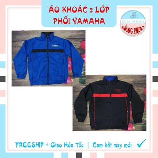 Áo khoác 2 lớp xanh - đen yamaha, áo khoác yamaha, mẫu 2 lớp 2 mặt của yamaha, giá sỉ!!!