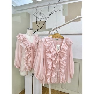 Âme.studio| áo nhúng bèo dáng dài - tallulah blouse pink
