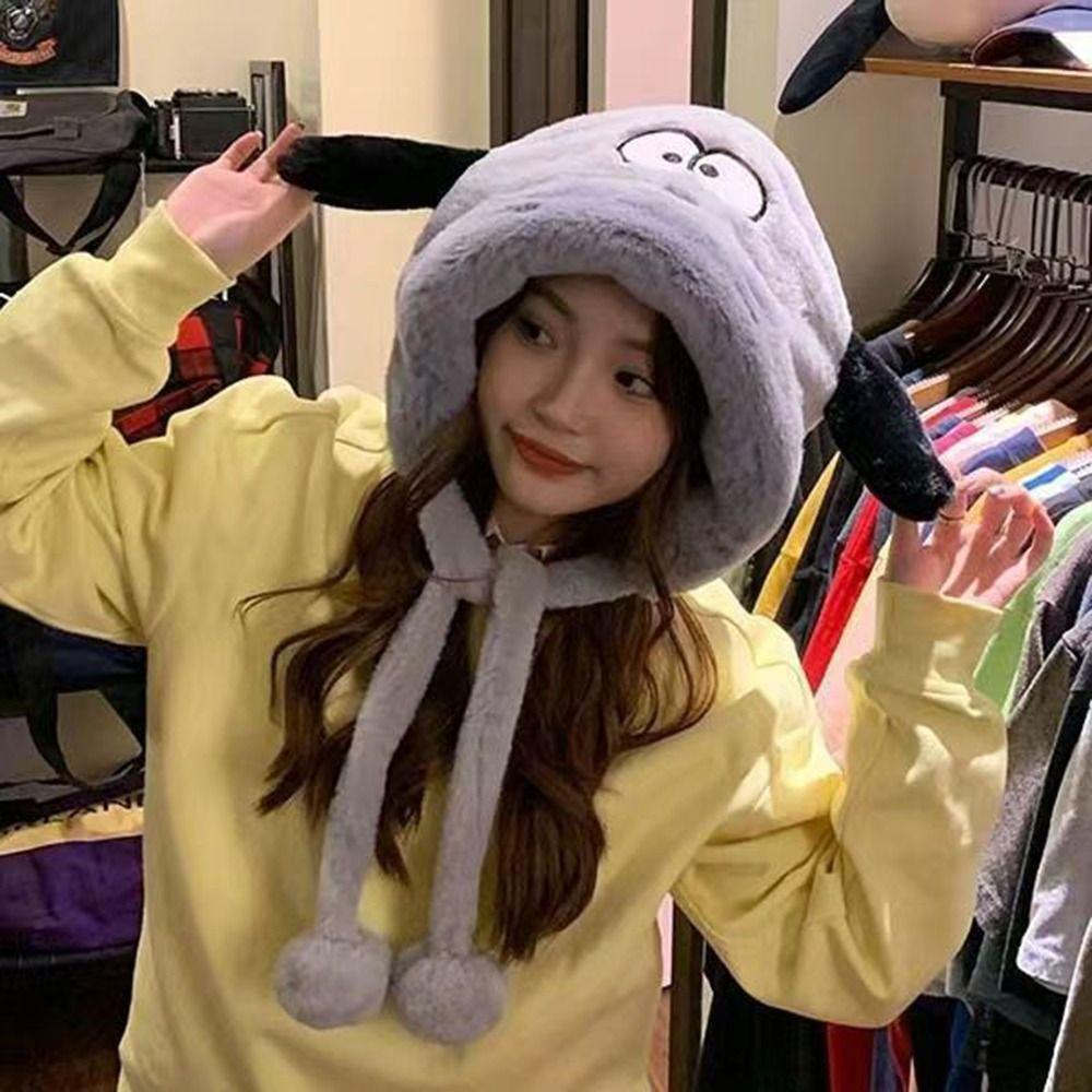 Mũ Beanie Chó Con Nhồi Bông Giữ Ấm Mùa Đông Dễ Thương Cho Nam Và Nữ