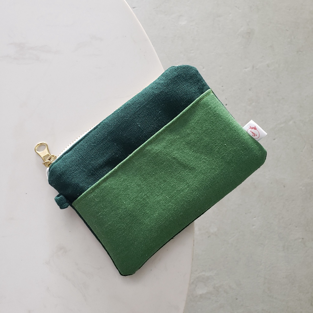 Ví Nữ Mini Handmade Vải Linen Phối Màu Phong Cách Hàn Quốc