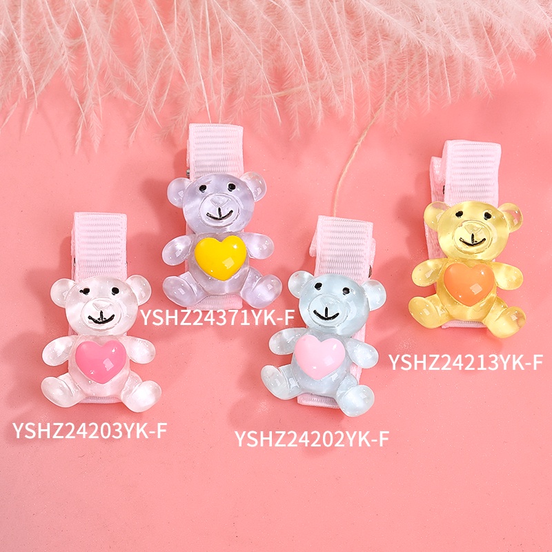 Kẹp Tóc Hình Chú Gấu Hoạt Hình Phong Cách Hàn Quốc Xinh Xắn Cho Bé Gái