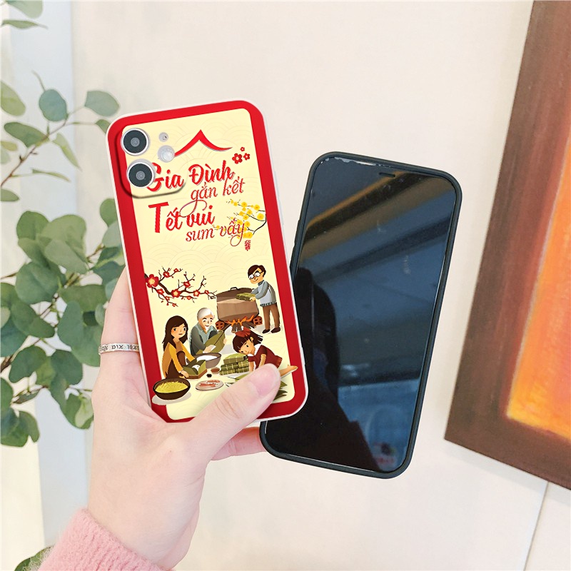 Ốp BVC iphone cạnh vuông Tết vui sum vầy cho 6/6splus/7/7plus/8/8plus/x/xr/xs/11/12/13/14/pro/max/plus/