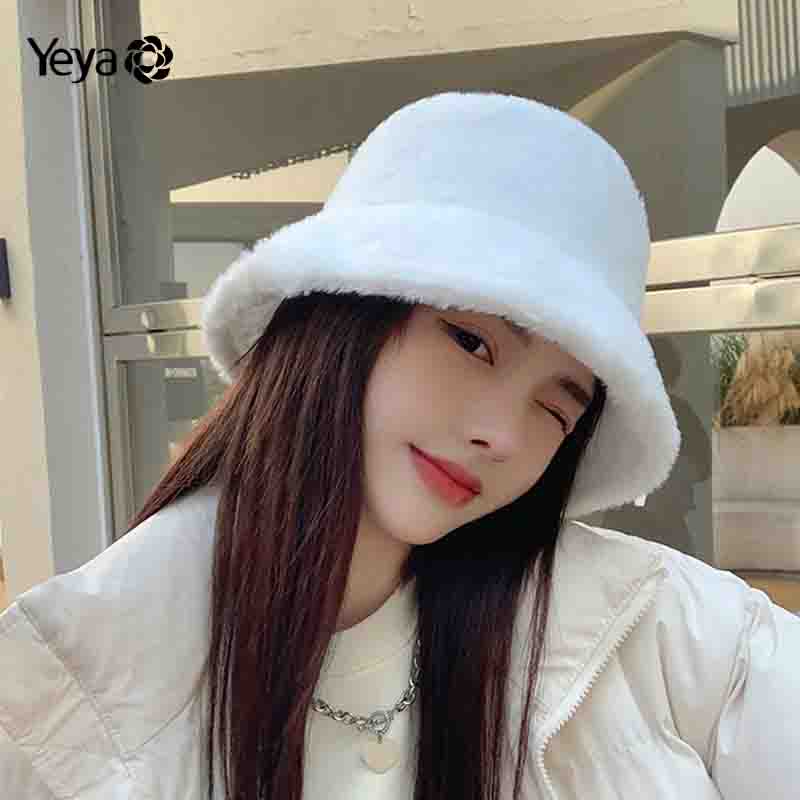 Mũ YEYA vành tròn màu trơn phong cách Hàn Quốc cho nữ