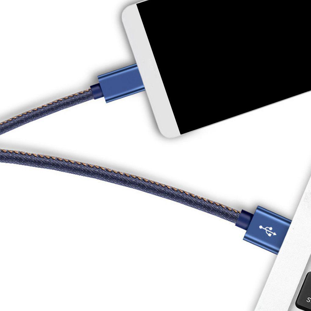 Dây Cáp Sạc Truyền Dữ Liệu Đầu Usb Type-C Dây Denim Dài 1M Dành Cho Điện Thoại Android