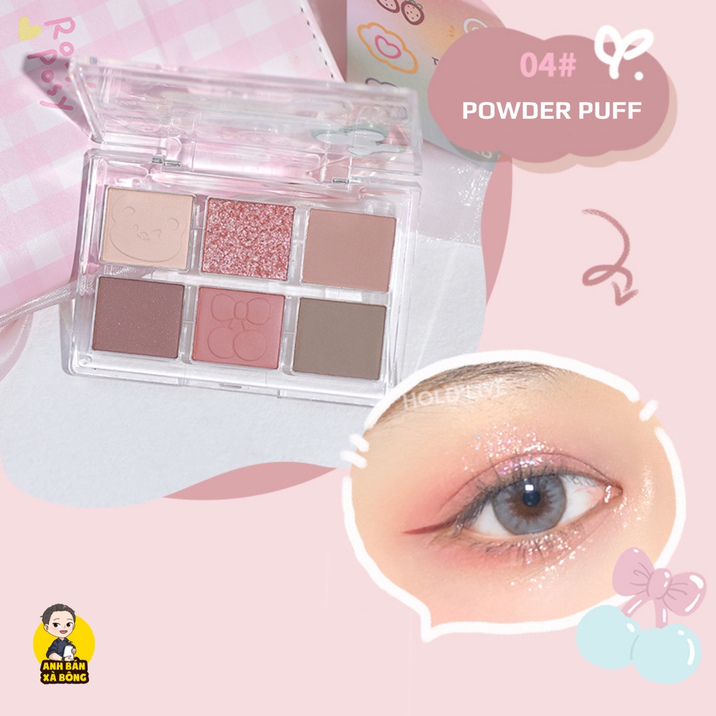 Bảng Phấn Mắt 06 Ô Màu Nhũ Lì HOLD LIVE 6-Color Twilight Graffiti Eyeshadow Palette HL593