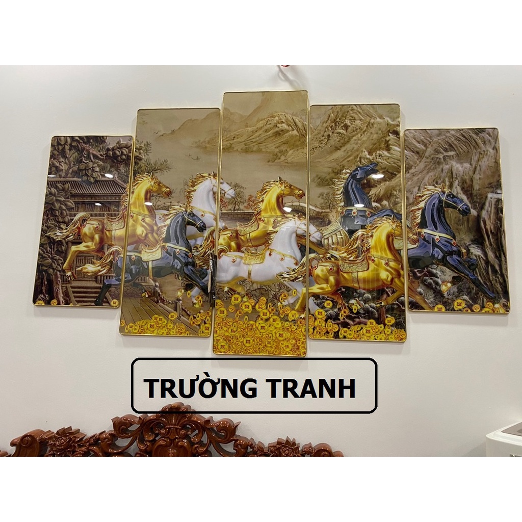Tranh treo tường mã đáo thành công hút tài lộc, tặng đinh 3 chân, như video, k cần xem mô tả