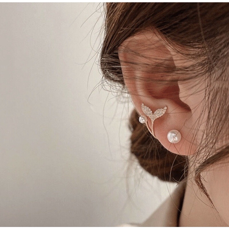 Khuyên tai đuôi cá bạc thật mẫu mượt