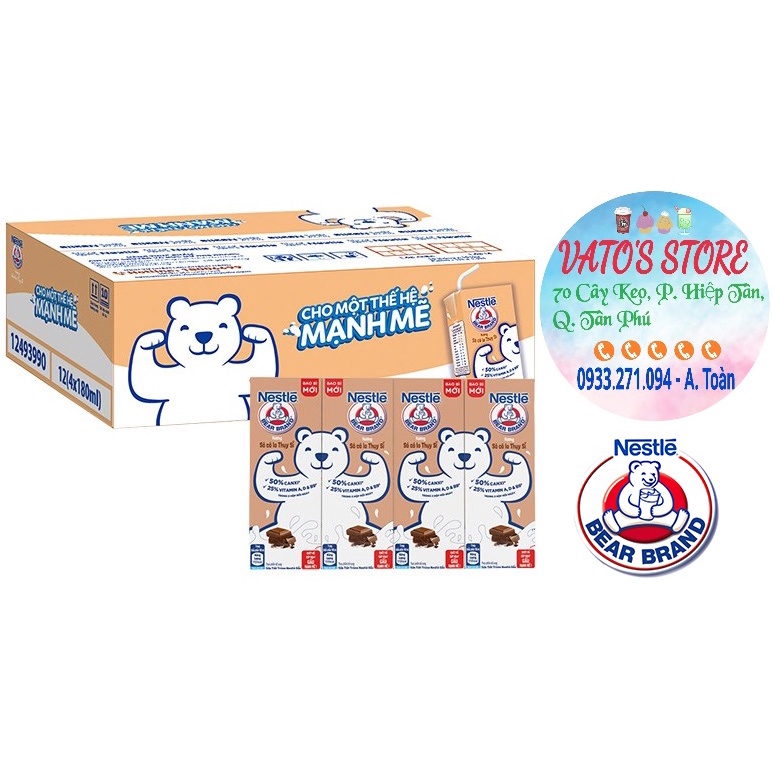 Thùng 48 hộp sữa NESTLÉ Gấu hương sô cô la Thụy Sĩ (48x180ml) / Combo 3 lốc sữa NESTLE Gấu hương sô cô la Thụy Sĩ 180ml