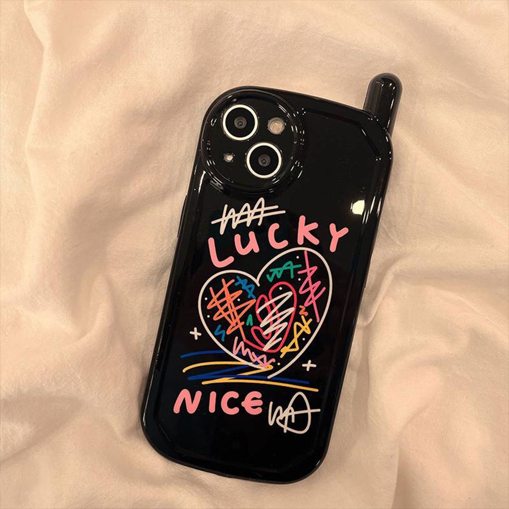 Ốp Điện Thoại Tpu Mềm Chống Bụi Hình Trái Tim Graffiti Cho IPhone 14 11 12 13 Pro Max