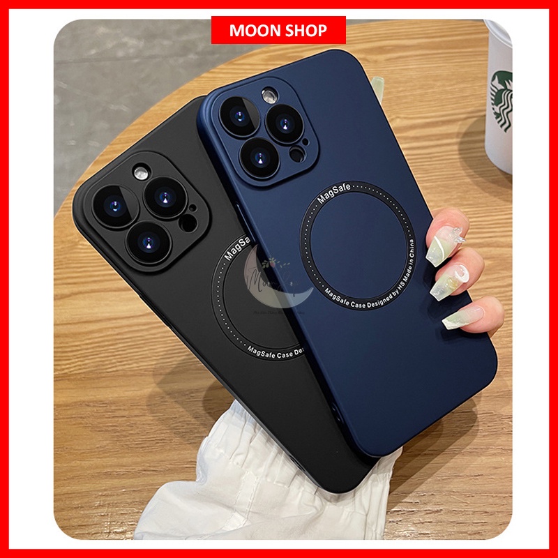 Ốp Lưng Cứng Từ Tính Hỗ Trợ Sạc Không Dây Chống Dấu Vân Tay Cho iPhone 14 Pro Max 14 Pro 13 Pro Max 12 Pro Max
