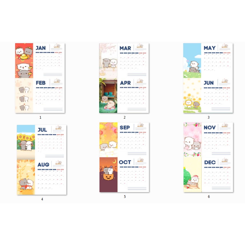 Lịch để bàn 2024 mèo mitao size lớn LB5a lịch hoạt hình dễ thương có ngày âm