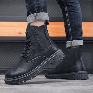 Giày Boot Nam Màu Đen Cổ Thun SOLE GN407