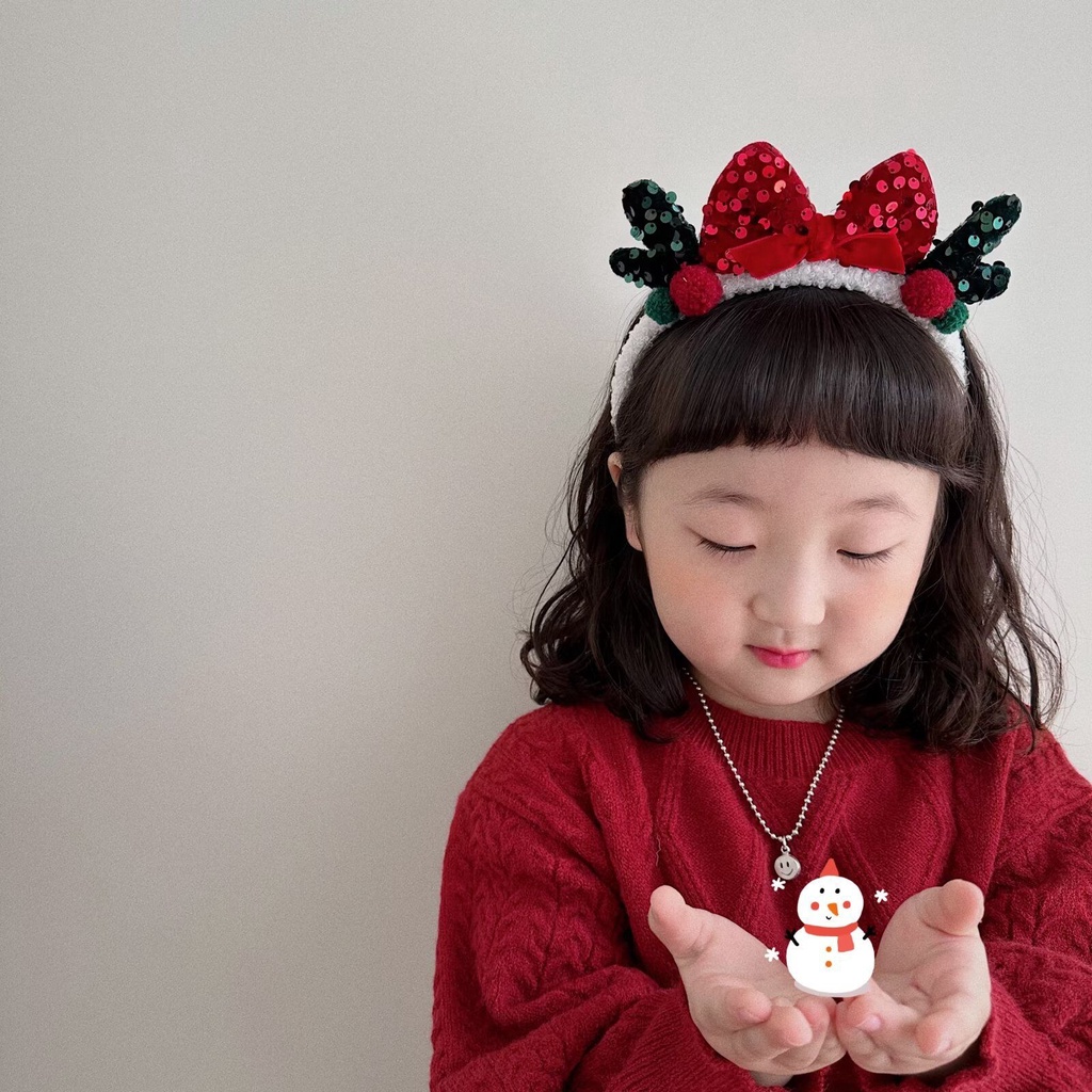 Kẹp Tóc Hình Sừng Tuần Lộc Giáng Sinh Dễ Thương Cho Bé Gái