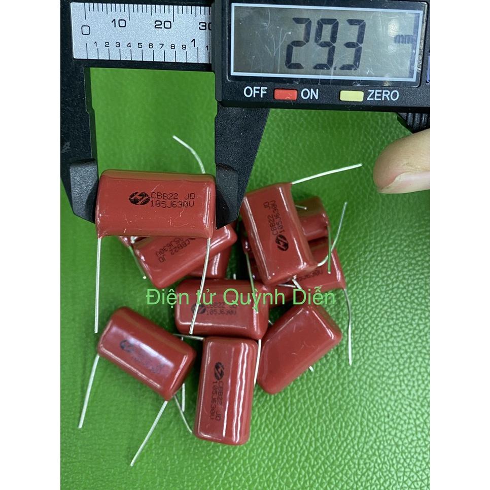 Combo 10 con Tụ kẹo Nâu đỏ CBB22 105J 630V - linh kiện điện tử QUỲNH DIỄN