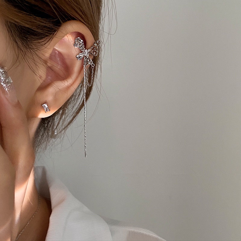 Set 2 Khuyên Tai Bạc S925 Hình Khối Lập Phương Đính Đá Zircon Thời Trang Thanh Lịch Dành Cho Nữ