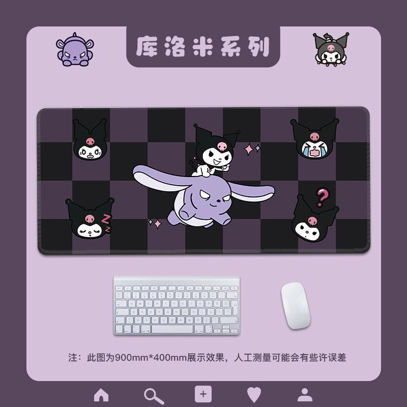 Tấm Lót Chuột Và Bàn Phím Máy Tính Họa Tiết Hoạt Hình Kuromi Sanrio Dễ Thương