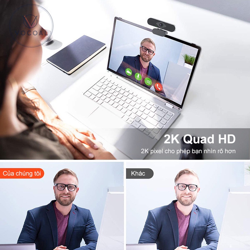 Vocoal Webcam máy tính có mic Blu-ray Ultra HD USB dùng cho pc laptop | BigBuy360 - bigbuy360.vn