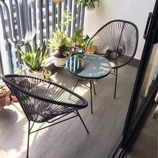 BỘ BÀN GHẾ DÂY VĂNG APULLICO, Ghế ban công, cafe