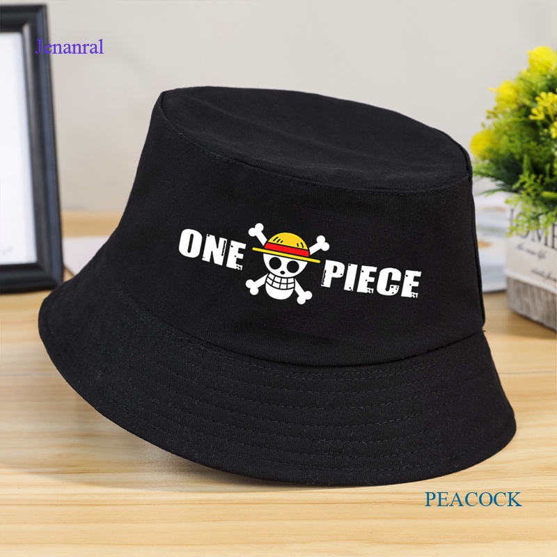 Mũ Bucket Chất Liệu Cotton In Họa Tiết Hoạt Hình ONE PIECE Thời Trang Cho Nam Và Nữ