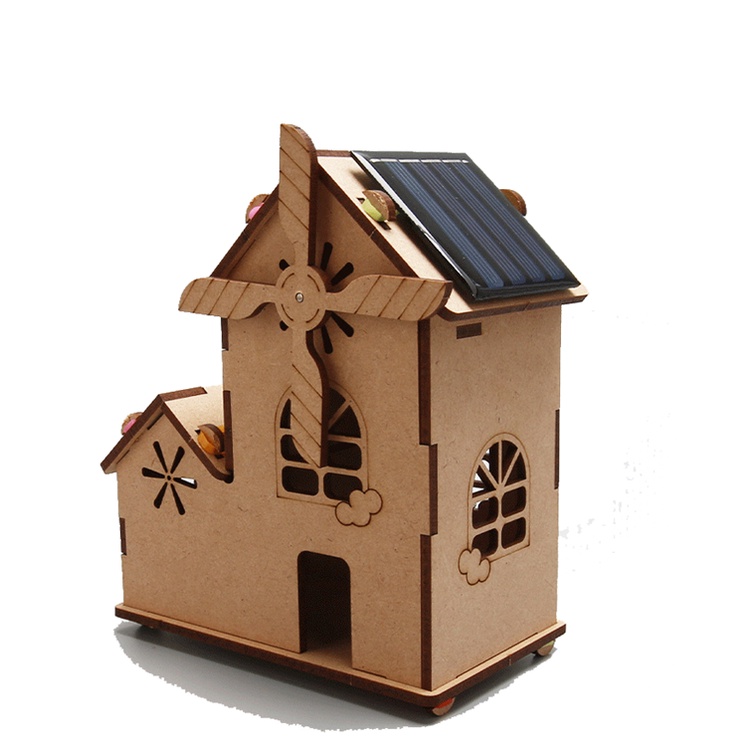 Đồ chơi Stem - Lắp ghép mô hình Ngôi Nhà Cối Xay Gió chạy Năng Lượng Mặt Trời. Đồ chơi giáo dục sáng tạo an toàn cho bé