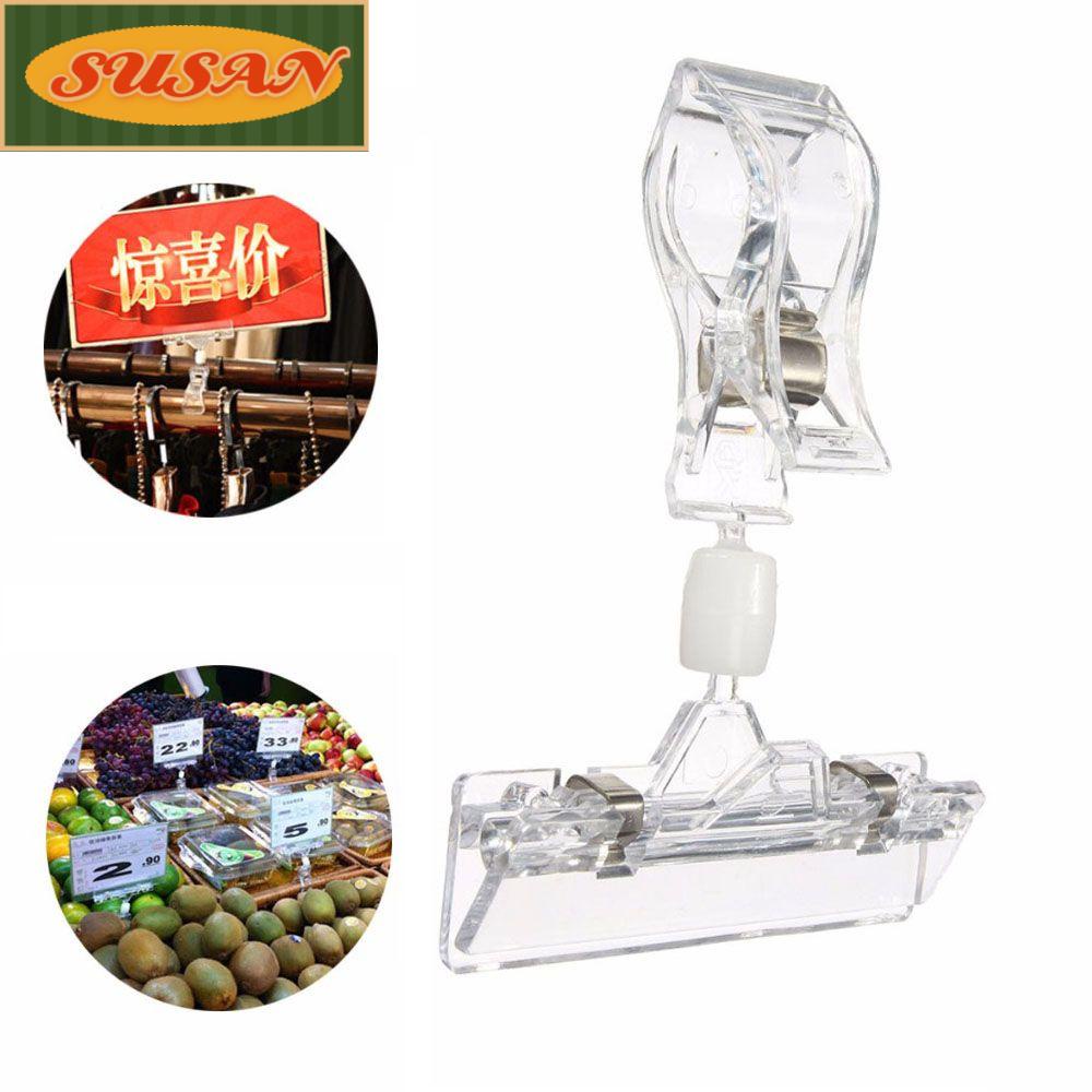 SUSANS 3/5 cái Giá trong suốt Kẹp Giá Nhãn Nhãn POP Đoạn quảng cáo Bảng hiệu nhựa Hiển thị đa chức năng Bền mới