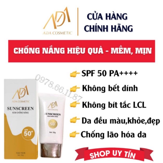 Kem chống nắng ADA GROUP🌻Không bết dính🌻Không để lại vân kem