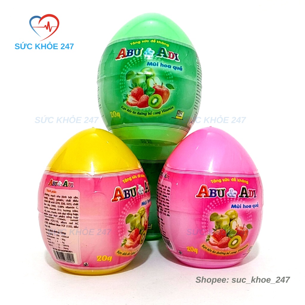 Kẹo Dẻo ABU & ADI Hình Quả Trứng Giúp Bổ Sung Vitamin, Tăng Sức Đề Kháng Cho Bé