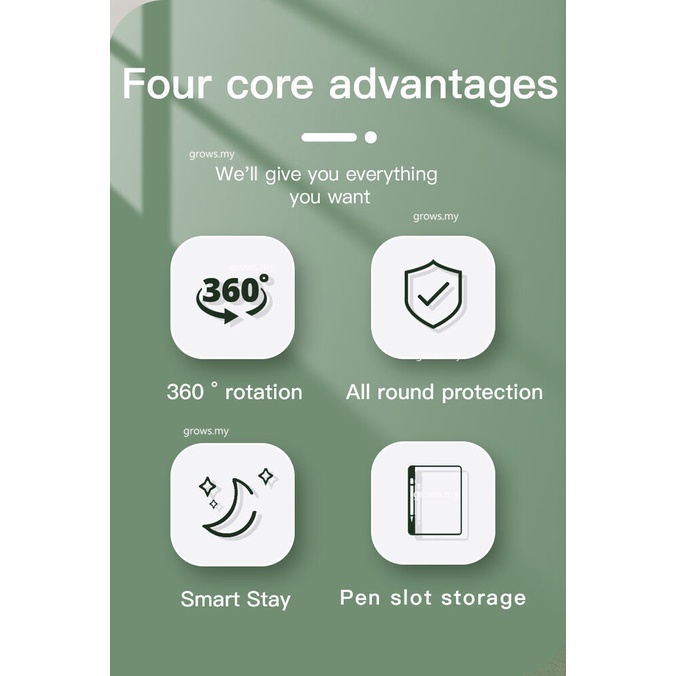 Bao Da Máy Tính Bảng Xoay 360 Độ Kèm Ngăn Đựng Bút Cho Samsung Galaxy Tab S6 Lite 10.4 2022 SM-P613 P619 Tab S8 + 12.4 S7 FE S8 11 "