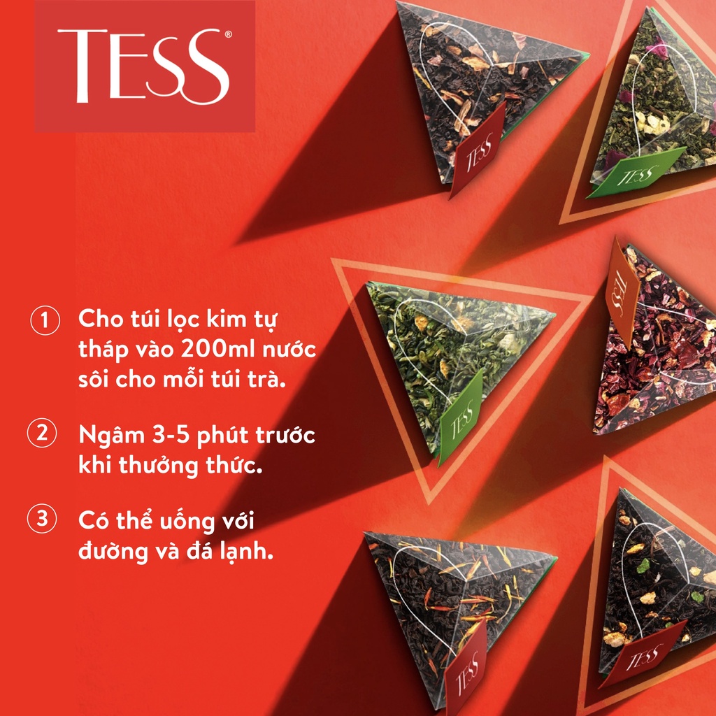 [DATE 3/2024]Set 3 hộp trà Tess Sweet Tea hương ngọt 20 gói/hộp