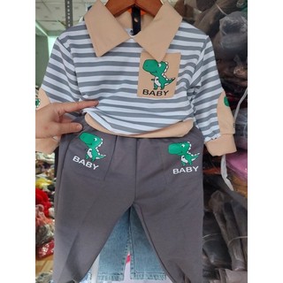 bộ cổ trụ da cá phối dài tay bé