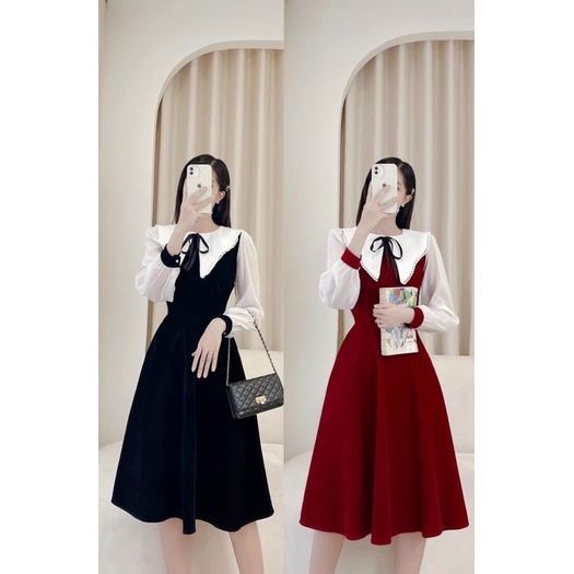Váy nhung mẫu mới về hàng phục vụ các nàng nha , form mẫu mặc siuuu đẹp Chất liệu nhung cao cấp
