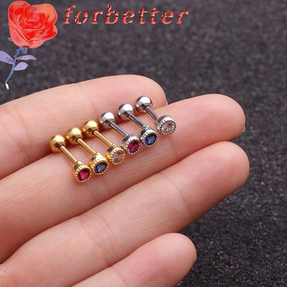 Bông Tai Hình Trái Tim Đính Đá Zircon Bằng Thép Không Gỉ