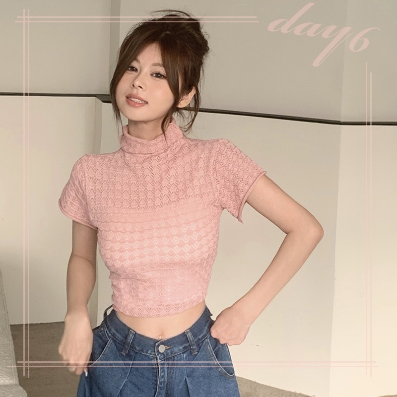 Áo Thun Croptop Tay Ngắn Màu Sắc Đơn Giản Quyến Rũ Cho Nữ