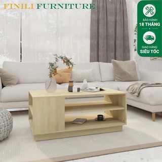 Bàn trà gỗ bàn sofa 2 tầng hình chữ nhật kiểu dáng hiện đại FBT03